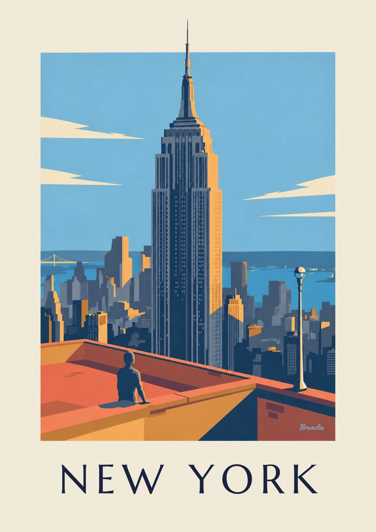 Affiche Empire State Building dominant Manhattan à New York