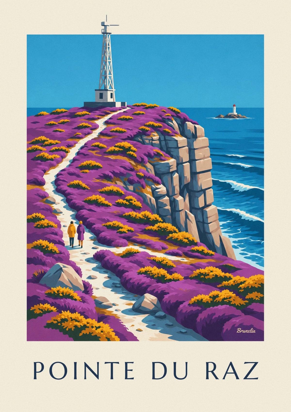 Affiche sentier côtier de la pointe du Raz en Bretagne