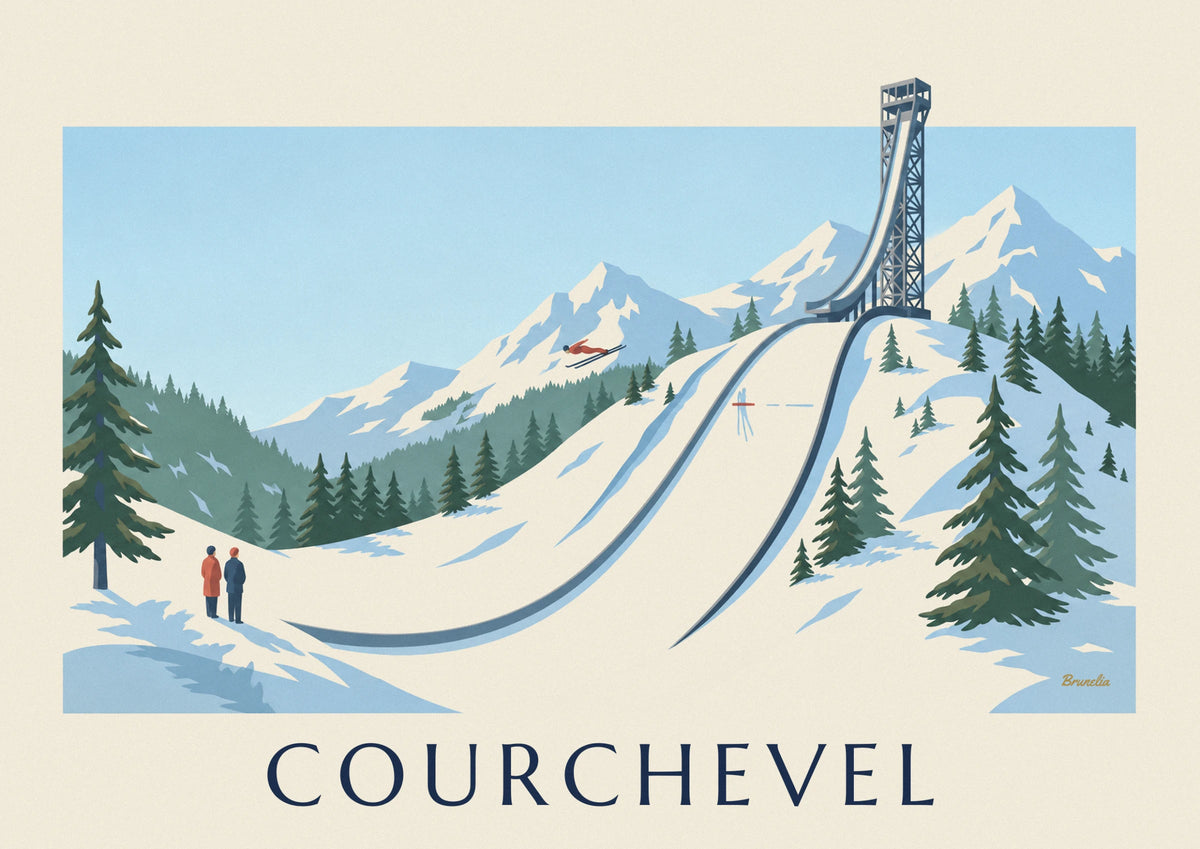 Affiche tremplins de saut à ski de Courchevel au Praz