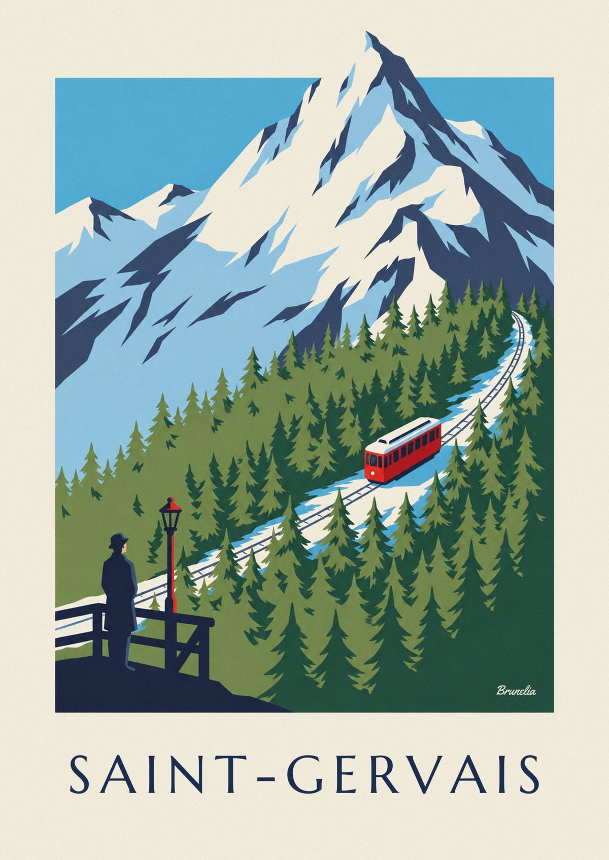 Affiche tramway du Mont-Blanc à Saint-Gervais