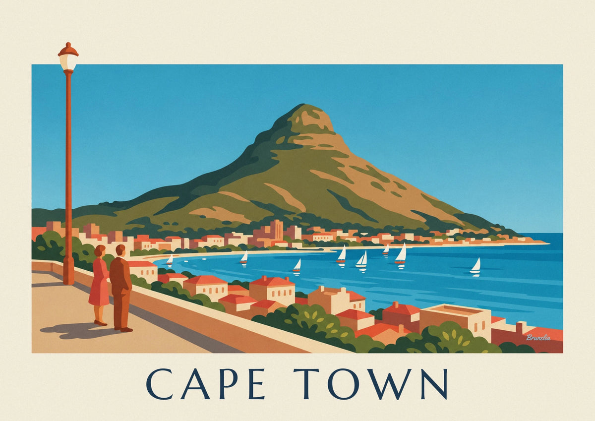 Affiche Le Cap, Lion's Head et baie aux voiliers depuis la promenade