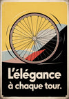 Affiche rétro L'élégance à chaque tour roue vélo