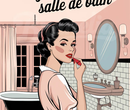 affiche salle de bain style années 50
