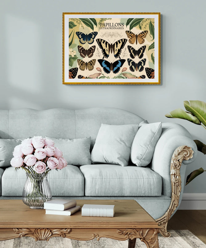 affiche papillon vintage