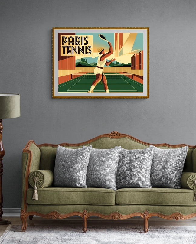 affiche vintage tennis