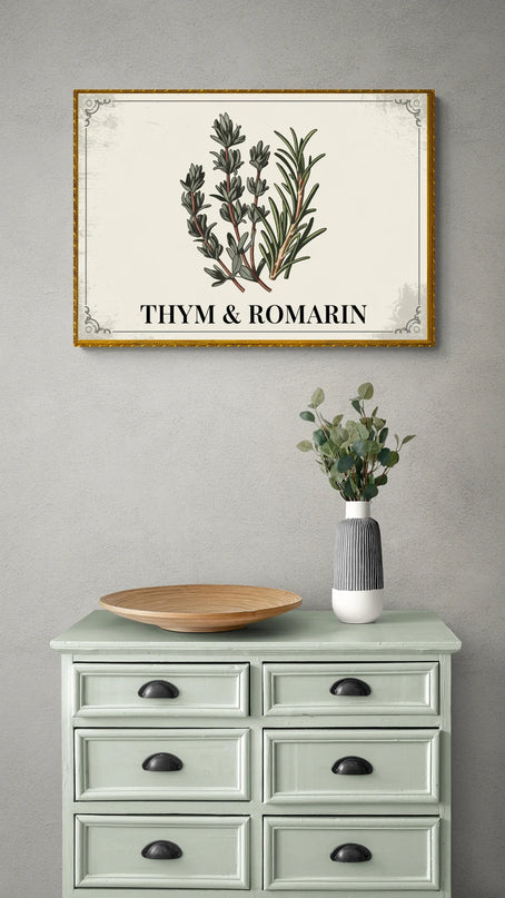 Affiche vintage senteurs de thym et romarin
