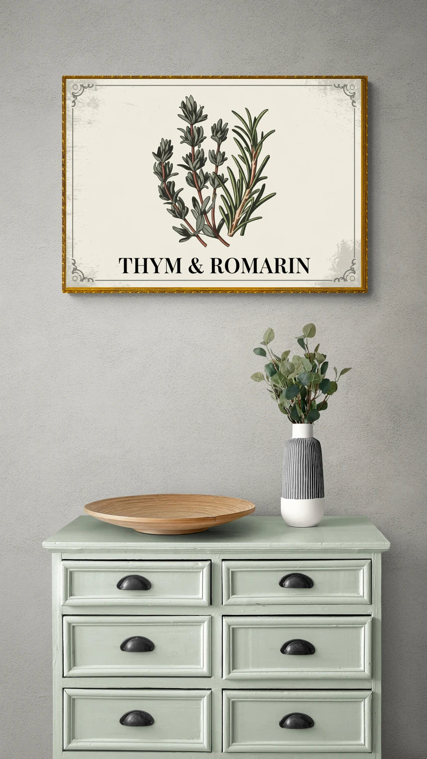 Affiche vintage senteurs de thym et romarin