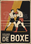 Affiche boxe rétro combat de champions années 1920