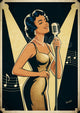 Affiche chanteuse cabaret Art déco années 1940