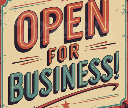 Affiche enseigne boutique rétro