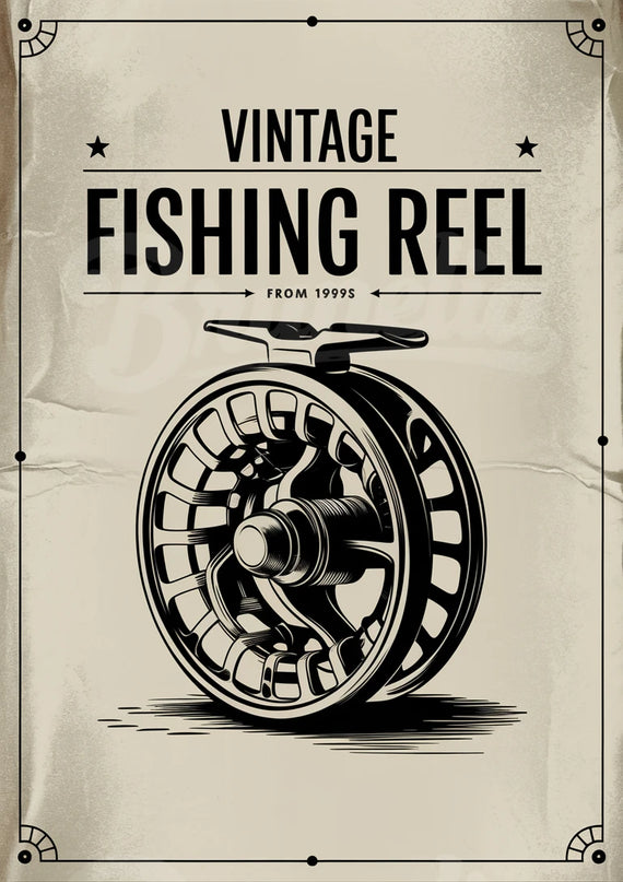 Affiche moulinet ancien vintage