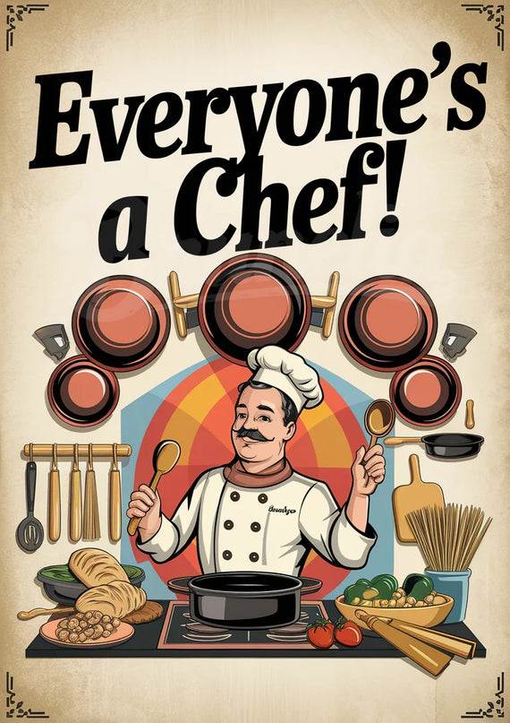 affiche cuisine chef rétro