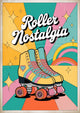 Affiche Patins à roulettes rétro années 70