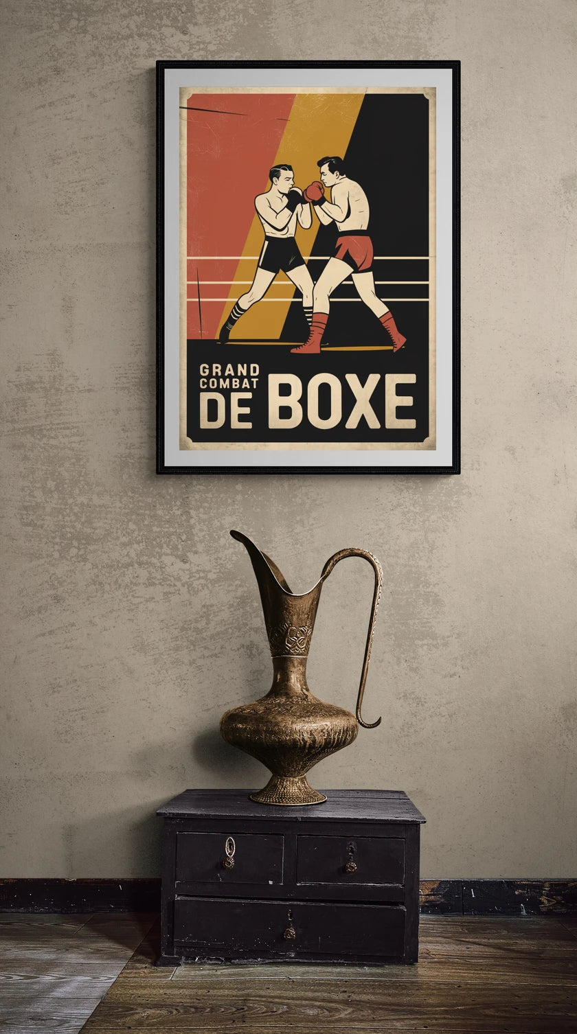 affiche de boxe vintage
