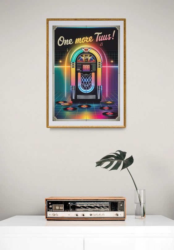 Affiche vintage jukebox coloré