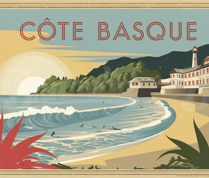 affiche vintage cote basque