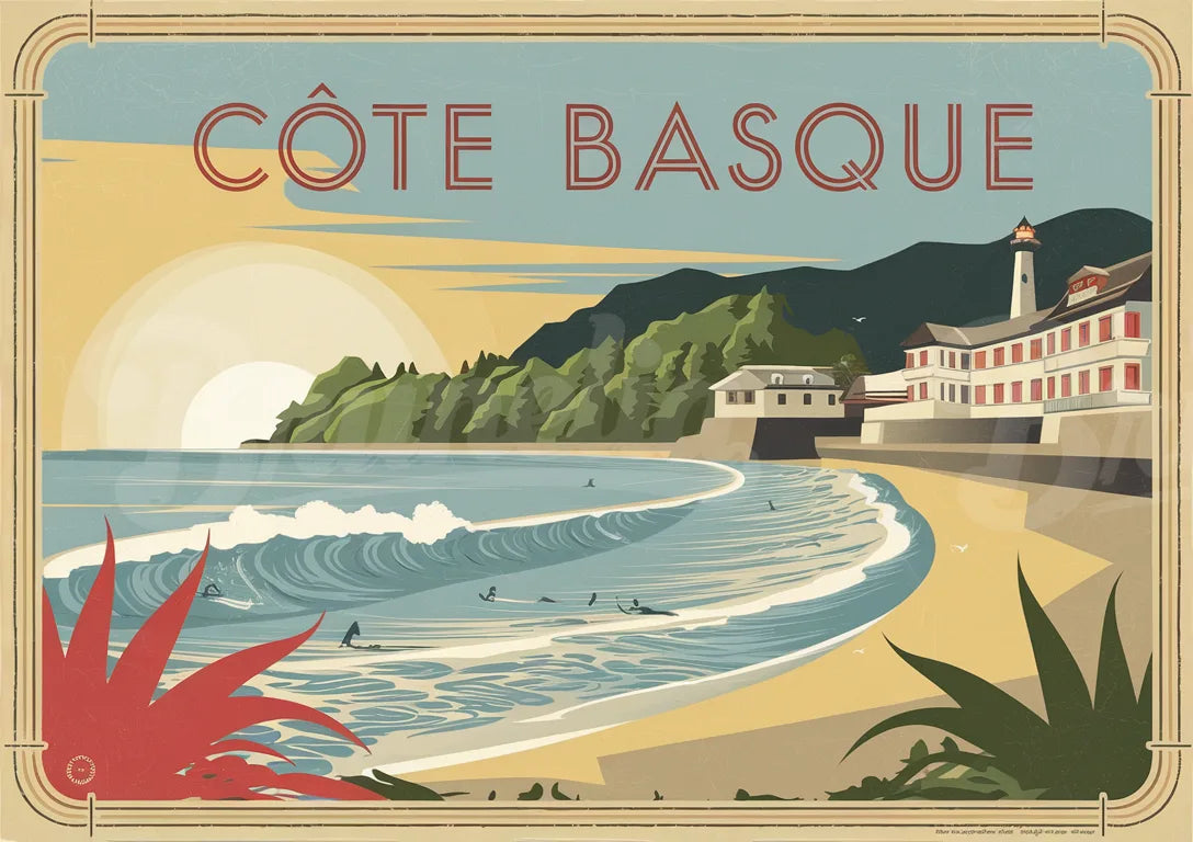 affiche vintage cote basque