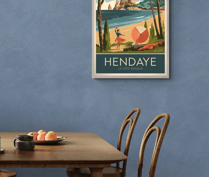 affiche vintage hendaye