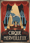 Affiche Merveilleux éléphant dressé Art Déco Cirque
