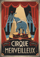 Affiche Merveilleux éléphant dressé Art Déco Cirque