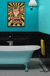 Affiche Peace and Love années 70 Rock and Roll