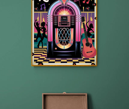 Affiche vintage jukebox et rock’n’roll
