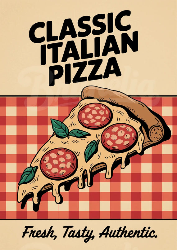 affiche pizza vintage