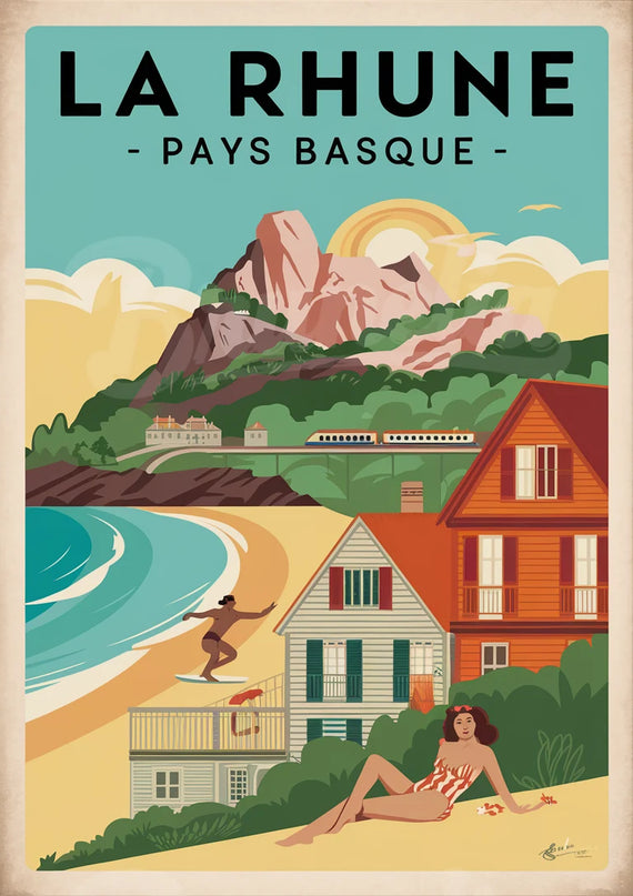 affiche ancienne style Pays Basque
