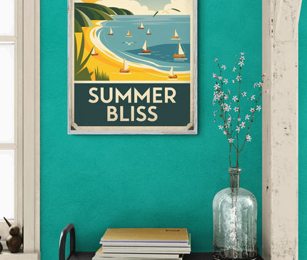 Affiche vintage ambiance estivale lumineuse