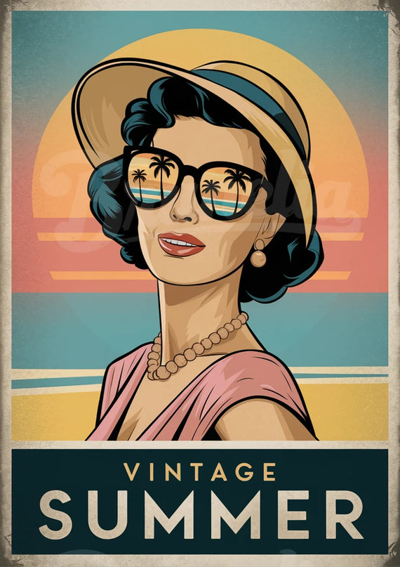 Affiche vintage lunettes rétro