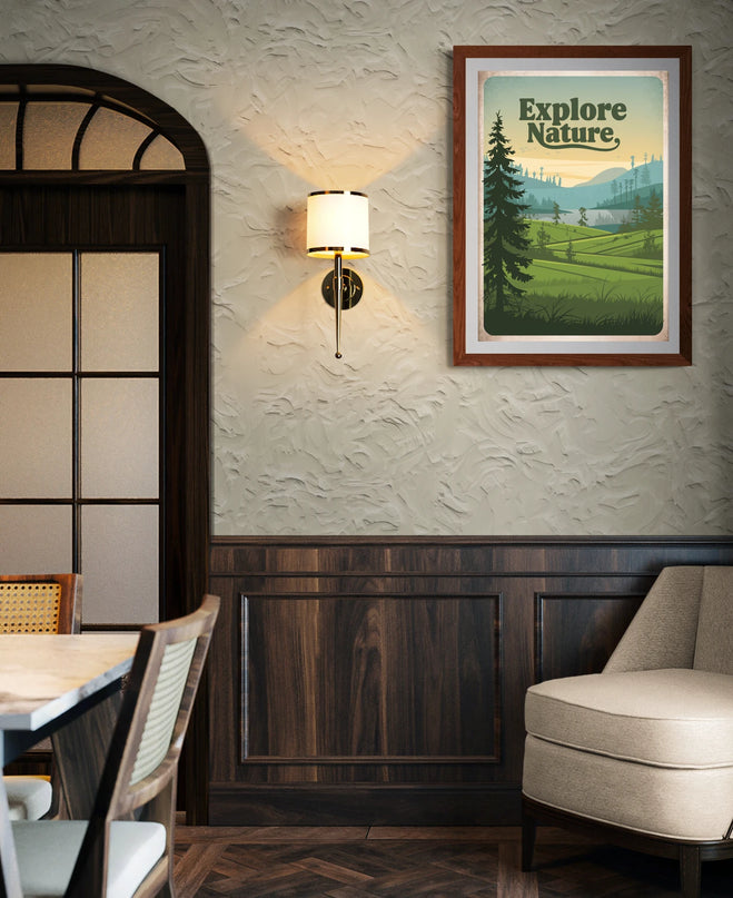 Affiche vintage paysage sauvage