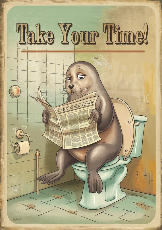 affiche dĂ©coration toilettes vintage