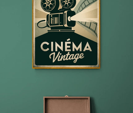 Affiche projecteur cinéma rétro