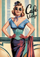 Affiche Femme Rétro Café Années 1940 Élégante