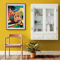 Affiche caravane roulotte et chapiteau de cirque