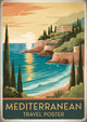 Affiche côte méditerranéenne style Art déco années 30