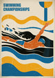 Affiche Championnats de Natation nageur freestyle