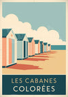 Affiche Les Cabanes Colorées style Art déco