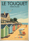 Affiche Le Touquet Paris-Plage cabines de bain colorées