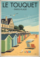 Affiche Le Touquet Paris-Plage cabines de bain colorées