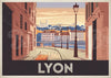 Affiche Basilique Fourvière style Art Déco Lyon