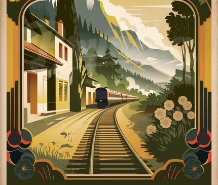 affiche vintage chemin de fer