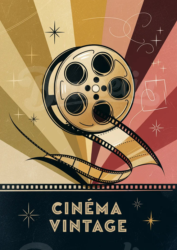 Affiche bobine cinéma vintage