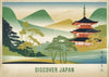 Affiche Pagode temple oriental paysage montagne Japon
