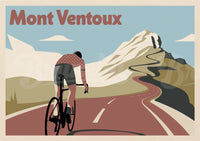 Affiche cycliste Mont Ventoux avec coureur en montée
