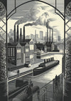 Affiche port industriel et manufactures Art déco