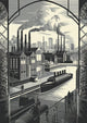 Affiche port industriel et manufactures Art déco