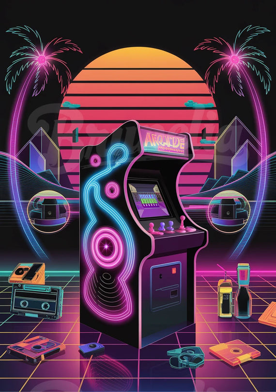 Affiche vintage salle d’arcade