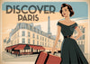 Affiche rétro femme à Paris découverte urbaine années 30