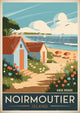 Affiche Noirmoutier Island cabane plage et voiliers